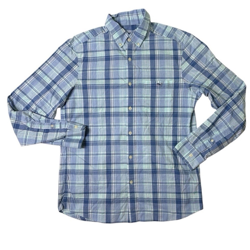 Vineyard Vines On-The-Go Performance Shirt Plaid Men's Long Sleeve Button‎ Down